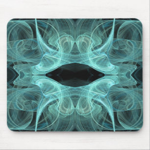 Teal & Black Fractal Mousepad