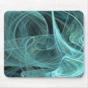 Teal & Black Fractal Mousepad