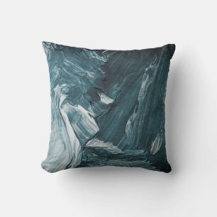 Teal Black Gray & White Abstract Design Cushion