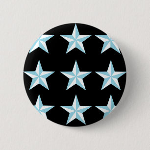Teal & Black Stars 6 Cm Round Badge