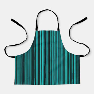 Teal Black Stripes Apron
