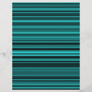 Teal Black Stripes Custom Letterhead