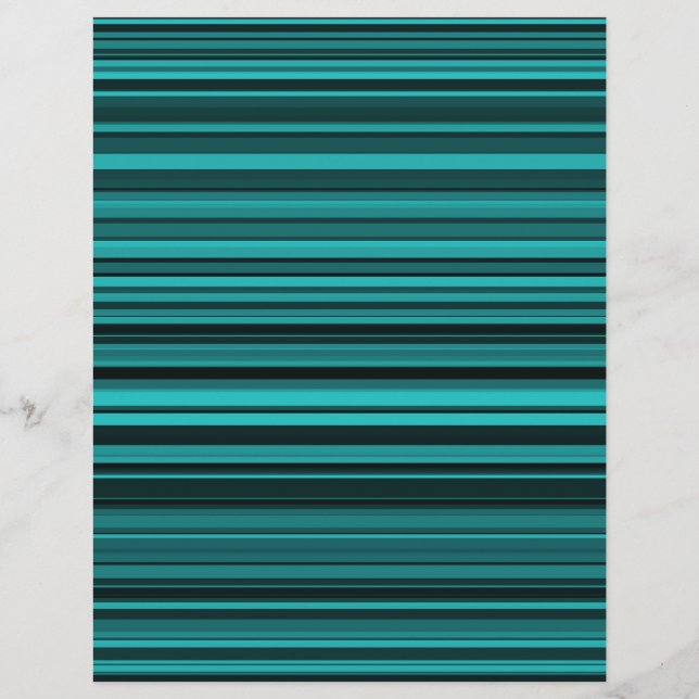 Teal Black Stripes Custom Letterhead (Front)