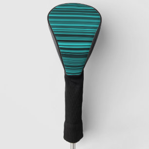 Teal Black Stripes Golf Head Cover