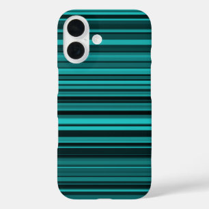 Teal Black Stripes iPhone / iPad case