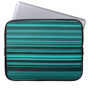 Teal Black Stripes Laptop Sleeve