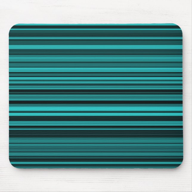 Teal Black Stripes Mouse Pad (Front)