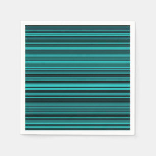 Teal Black Stripes Napkin