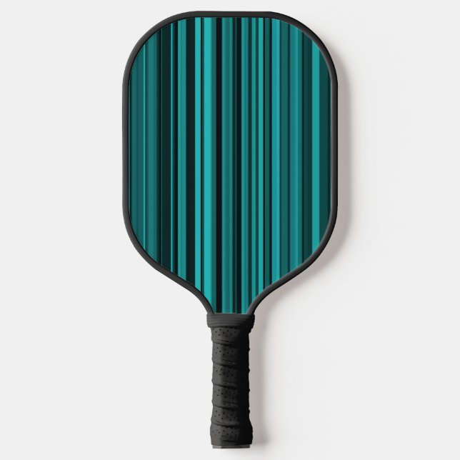 Teal Black Stripes Pickleball Paddle (Front)