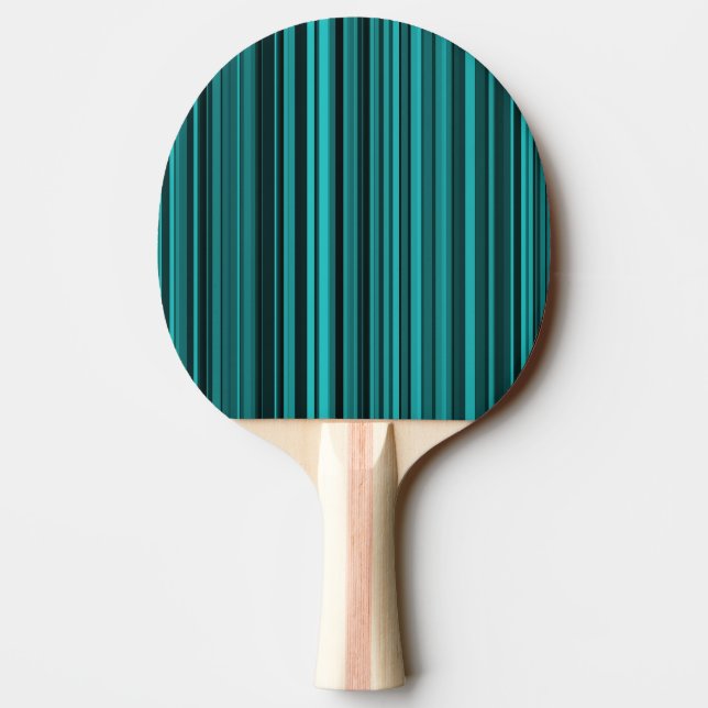 Teal Black Stripes Ping Pong Paddle (Back)