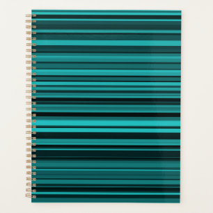 Teal Black Stripes Planner