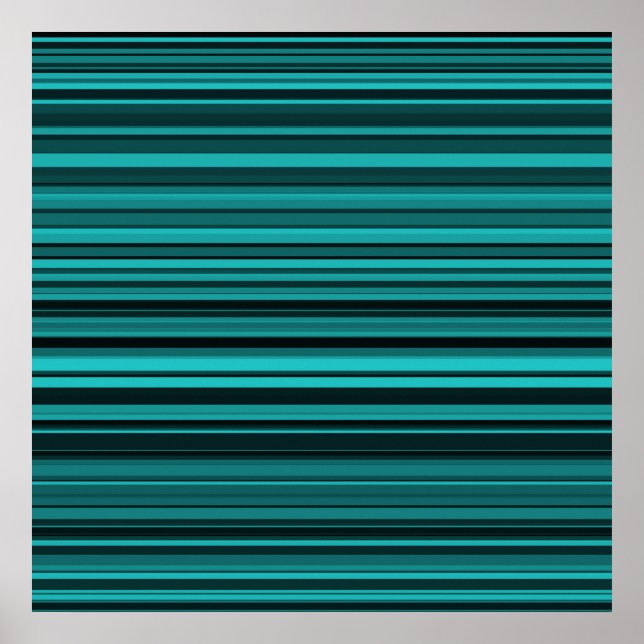 Teal Black Stripes Poster (Front)