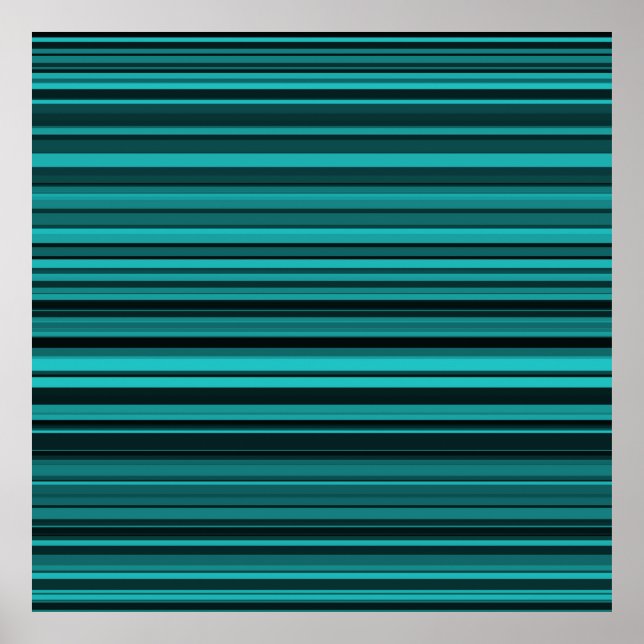 Teal Black Stripes Poster (Front)