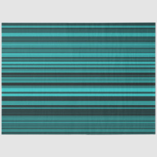Teal Black Stripes Tissue Paper
