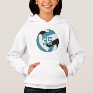teal black team colours jersey number volleyball
