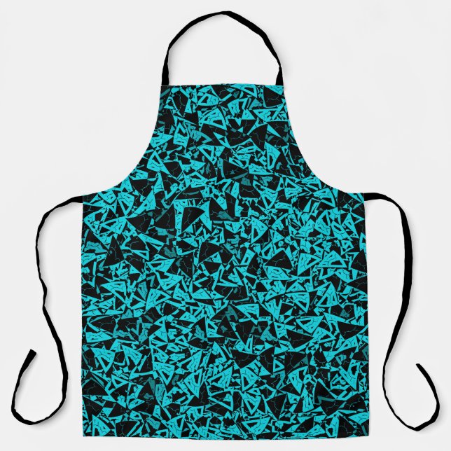 Teal Black Triangle Pattern Apron (Front)
