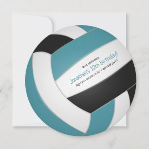 Teal black volleyball celebration kids teens announcement