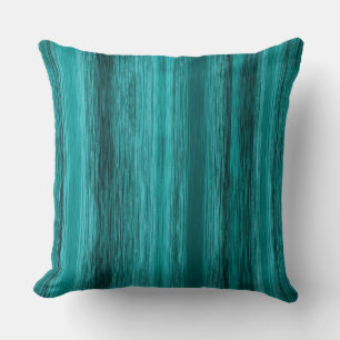 Teal Blended Lines Modern Abstract Rough Stripe Cushion