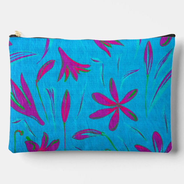 Teal Bloom Breeze Accessory Pouch (Front)