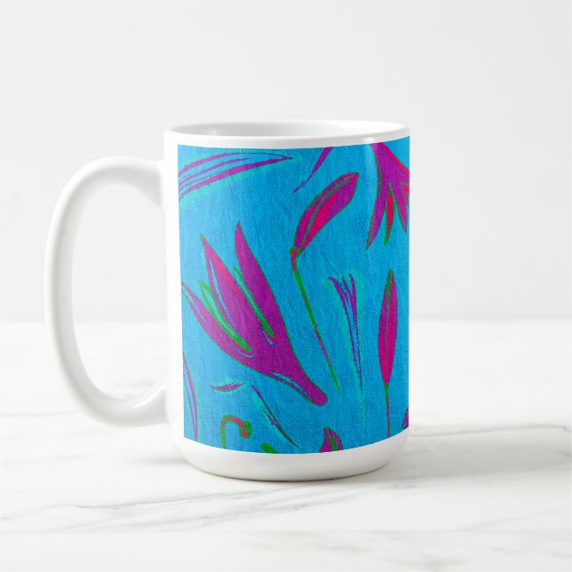 Teal Bloom Breeze Coffee Mug (Left)