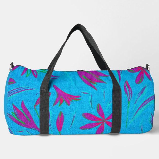 Teal Bloom Breeze Duffle Bag (Front)
