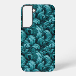 Teal Blue Abstract Elegance  Samsung Galaxy Case