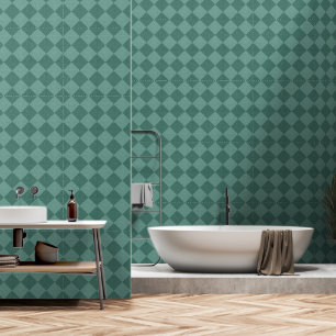 TEAL BLUE ABSTRACT MODERN WALLPAPER
