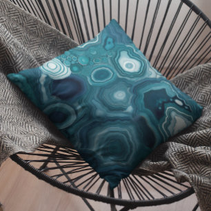 Teal Blue Agate Stone  Cushion