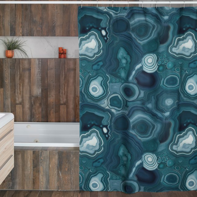 Teal Blue Agate Stone  Shower Curtain (Creator Uploaded)