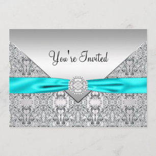 Teal Blue All Occasion Party Invitation Template