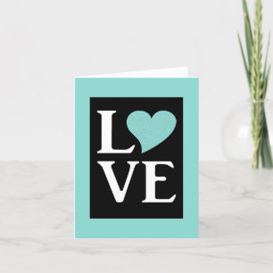 Teal Blue All You Need Is Love Shower Party Note Card