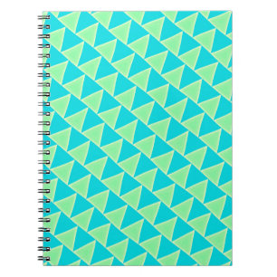 Teal Blue and Green Triangles Pattern Notebook