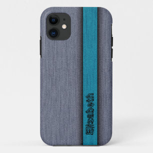 Teal Blue and Grey Professional Modern 2 iPhone 11 Case