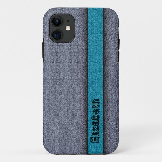 Teal Blue and Grey Professional Modern 2 Case-Mate iPhone Case (Back)
