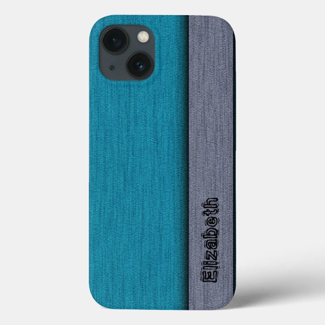 Teal Blue and Grey Professional Modern Case-Mate iPhone Case (Back)