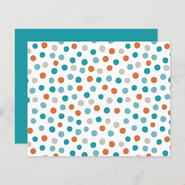Teal, blue and Orange polka dots paper sheets (Front/Back)