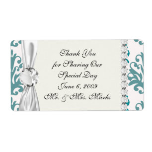 teal blue and slate blue damask on white