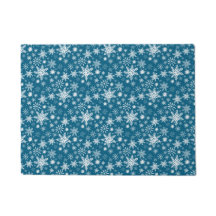 Teal Blue and White Christmas Snowflake 