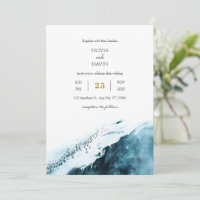 Teal Blue Antarctic Coast Penguin Ocean Wedding