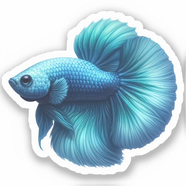 Teal Blue Betta Fish (Front)