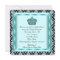 Teal Blue Black Damask Prince Baby Boy Shower