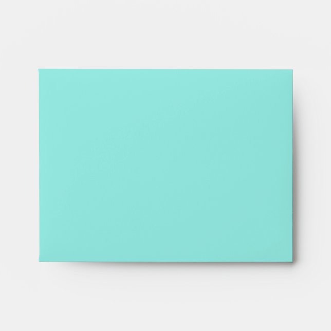 Teal Blue Black Swirl Aqua RSVP Invitation Envelop Envelope (Front)