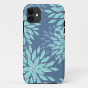 Teal Blue Blossom Abstract iPhone5 Case