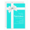 Teal Blue Bridal Shower White Bow & Diamond