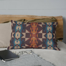 Teal Blue Brown Dark Red Rust Orange Tribal Art