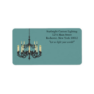 Teal Blue Chandelier Address Labels