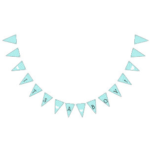 Teal Blue Chevron Its a Boy Baby Shower Bunting