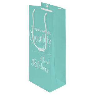 Teal Blue Chocolate & Wine Tasting Party Favour Gift Bag