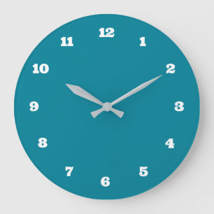 Teal Blue Clock Choose Your Colour and Number Font
