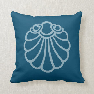Teal Blue Coastways Ranch Scallop Throw Pillow